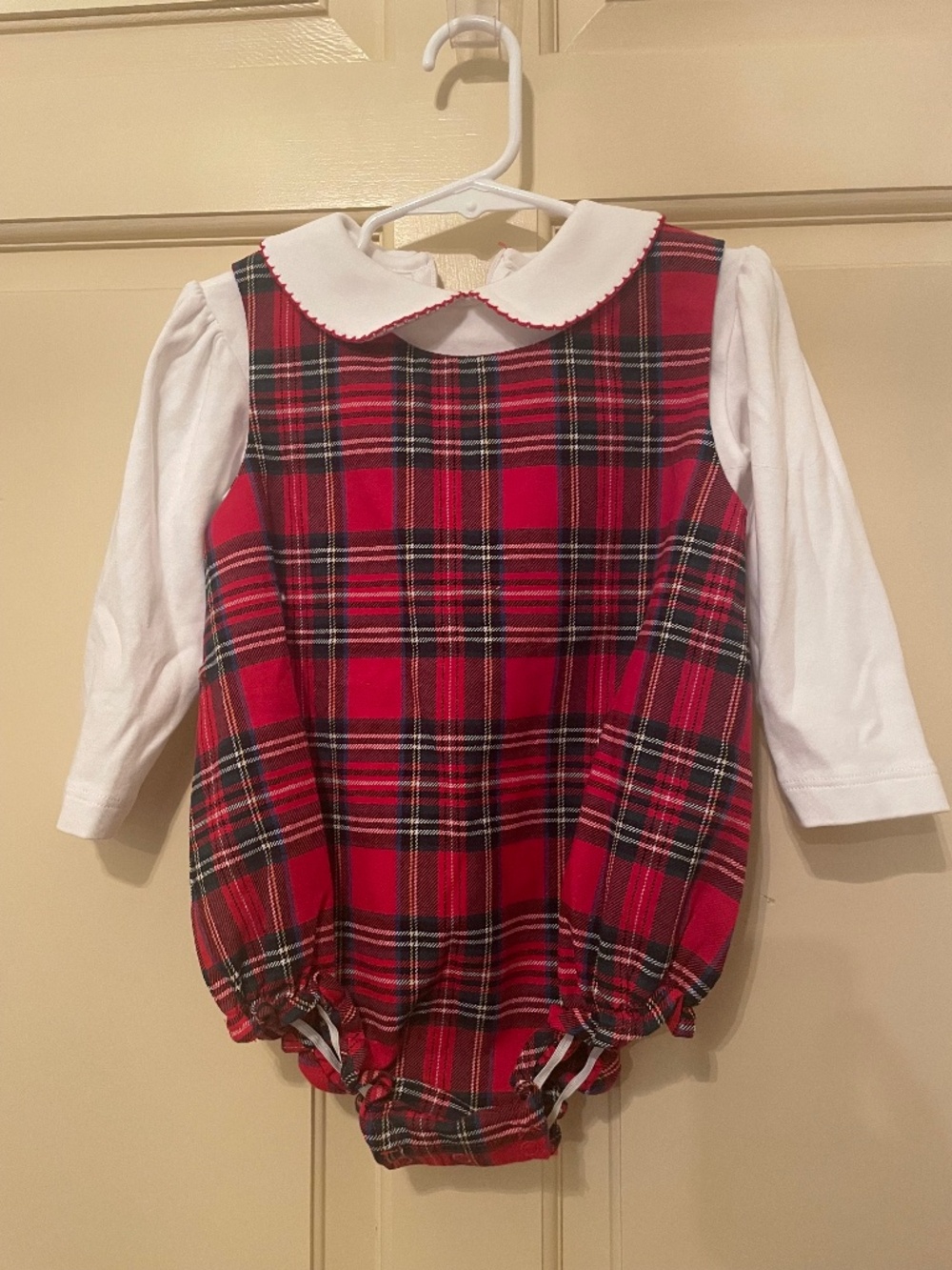 EUC TBBC Plaid Bubble Romper Set 2T